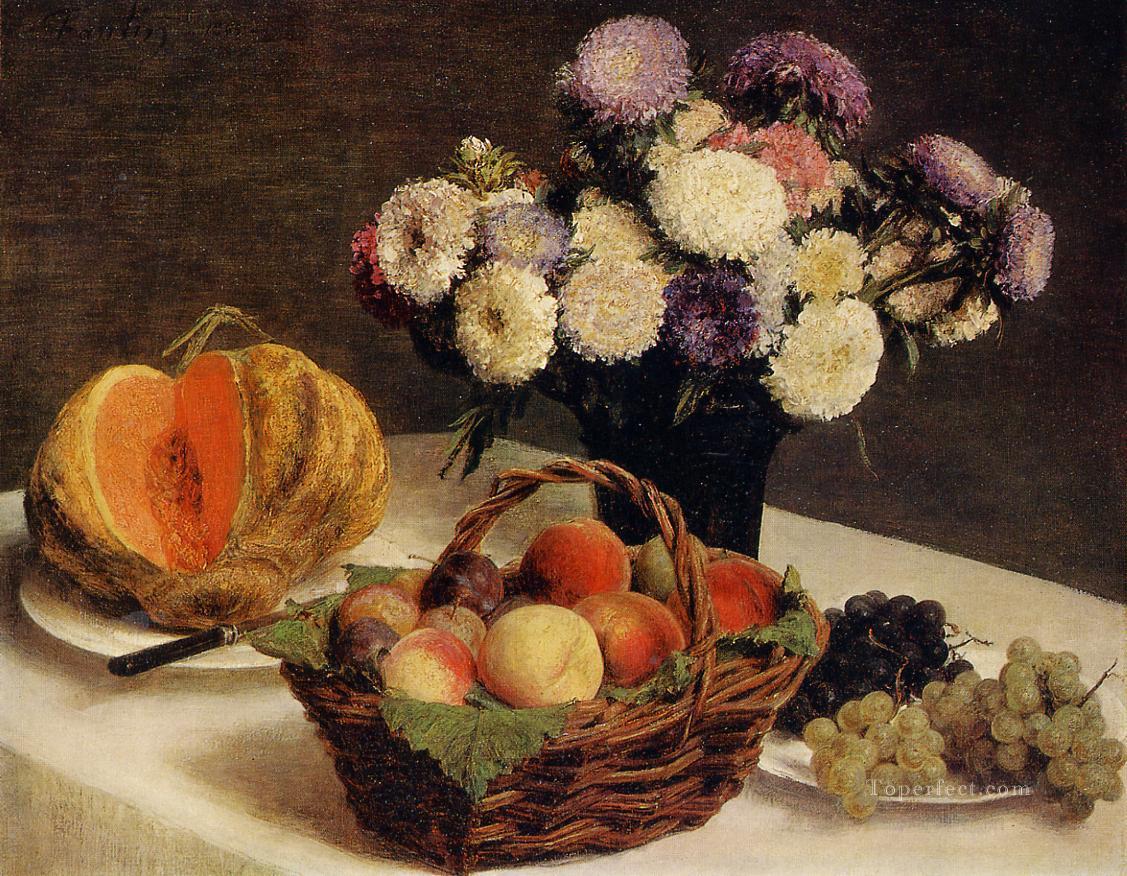 花と果実のメロン アンリ・ファンタン・ラトゥール油絵